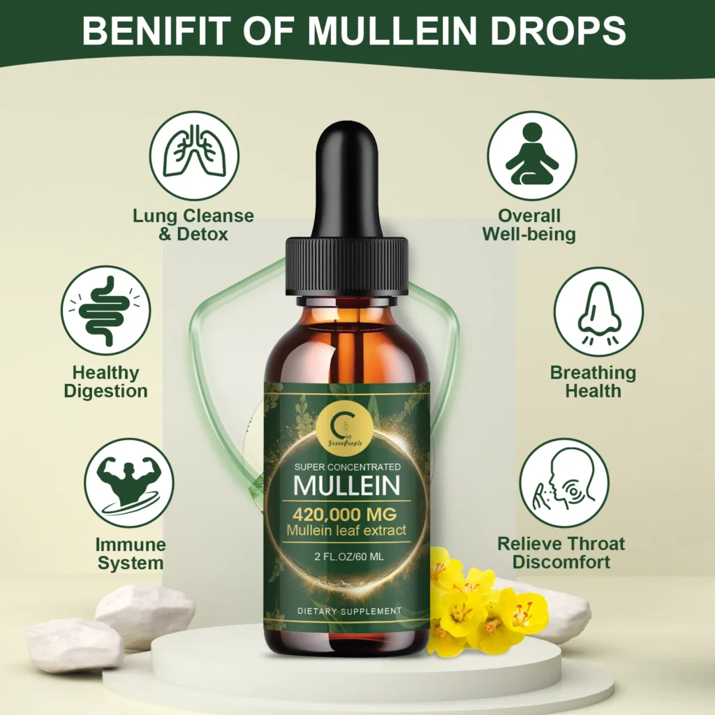 Mullein Leaf Extract Drops: Natural Support for Lung Health & Overall Wellness